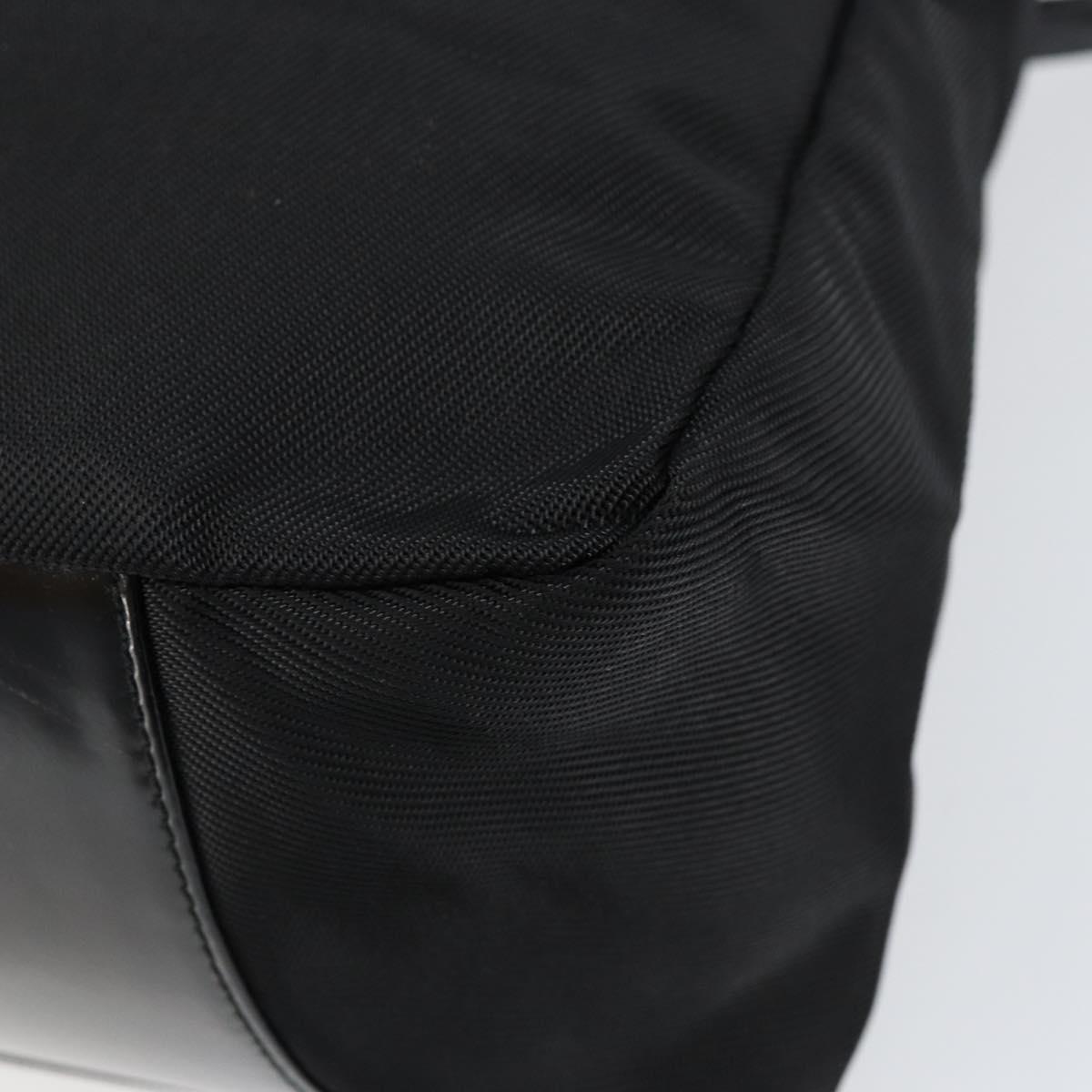 GUCCI Bamboo Hand Bag Nylon Leather Black Silver 000 2404 0509 Auth ep11486