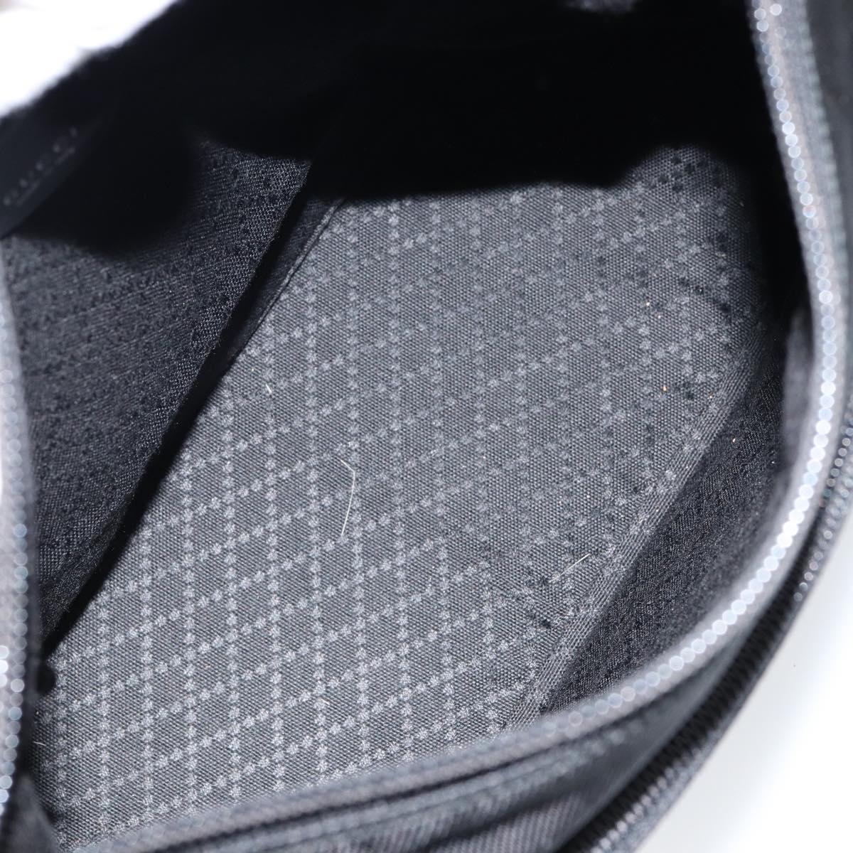 GUCCI Bamboo Hand Bag Nylon Leather Black Silver 000 2404 0509 Auth ep11486