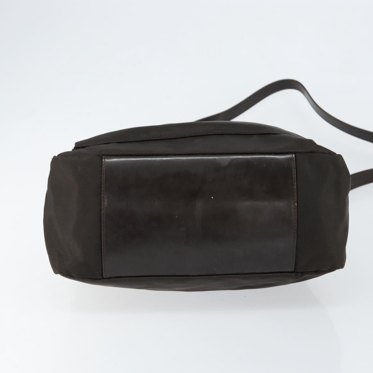 GUCCI Bamboo Hand Bag Nylon 2way Brown Silver 000 2404 0509 Auth ep11487