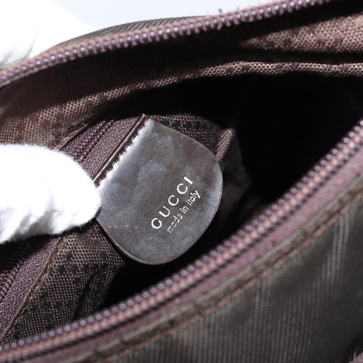 GUCCI Bamboo Hand Bag Nylon 2way Brown Silver 000 2404 0509 Auth ep11487