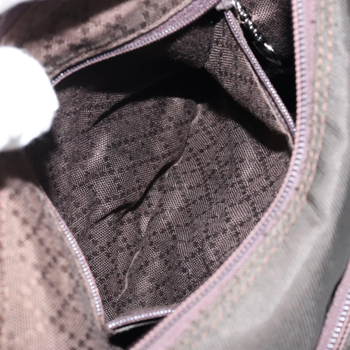 GUCCI Bamboo Hand Bag Nylon 2way Brown Silver 000 2404 0509 Auth ep11487