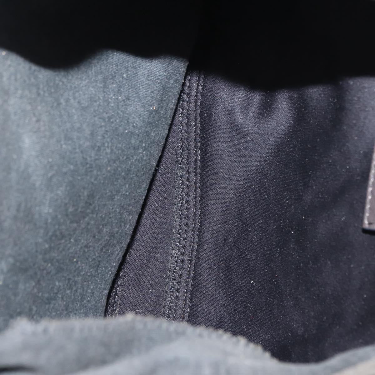 FENDI Mamma Baguette Shoulder Bag cotton Gray Auth ep11488