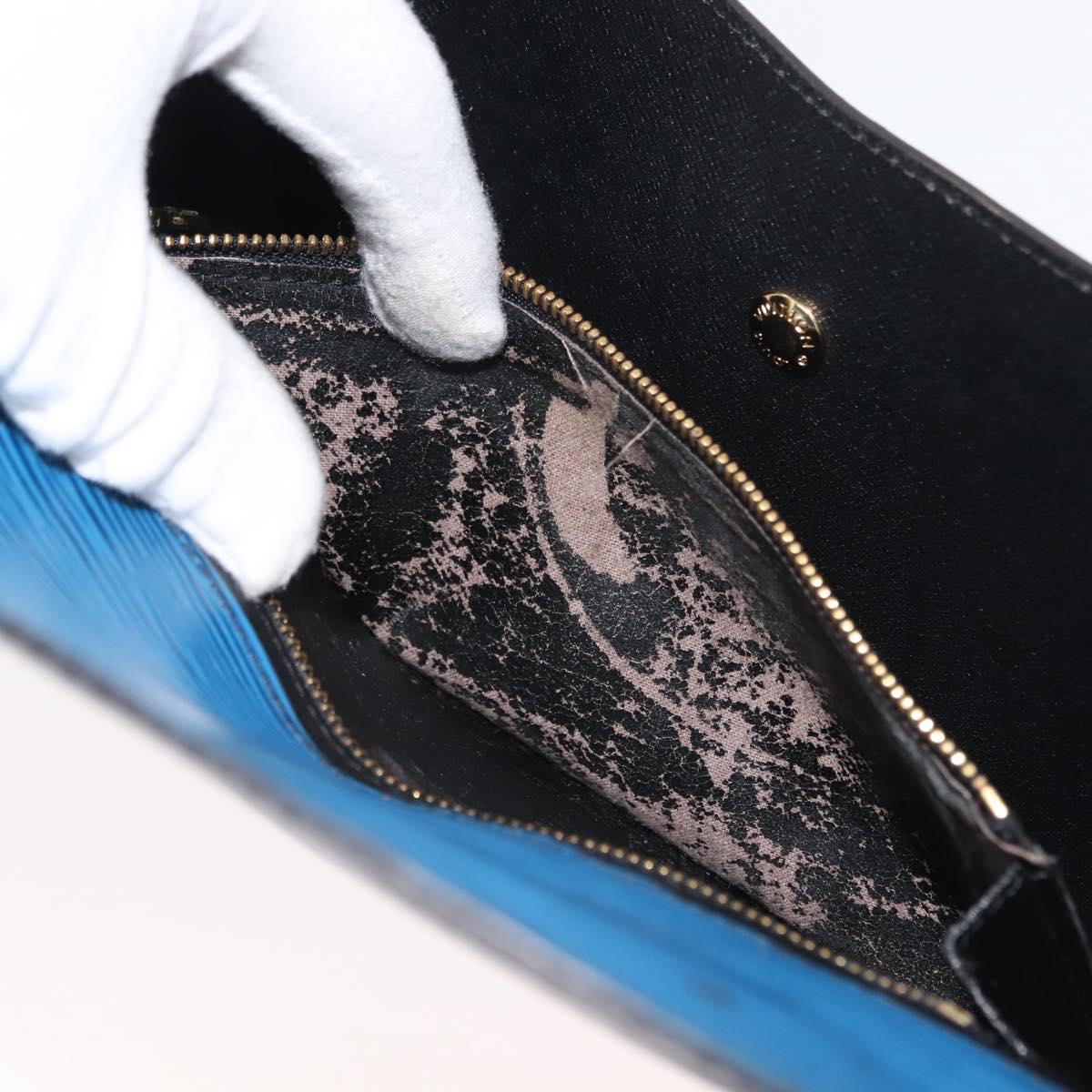 LOUIS VUITTON Epi Montaigne 23 Clutch Bag Blue M52665 LV Auth ep11494