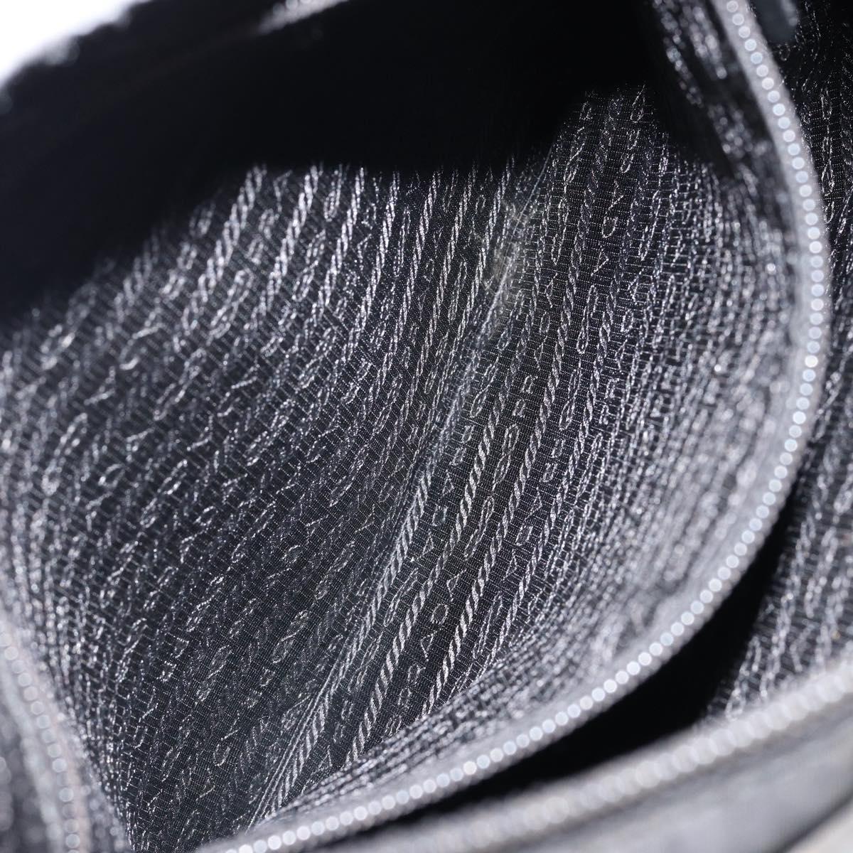 PRADA Shoulder Bag Nylon Black Silver Auth ep11496