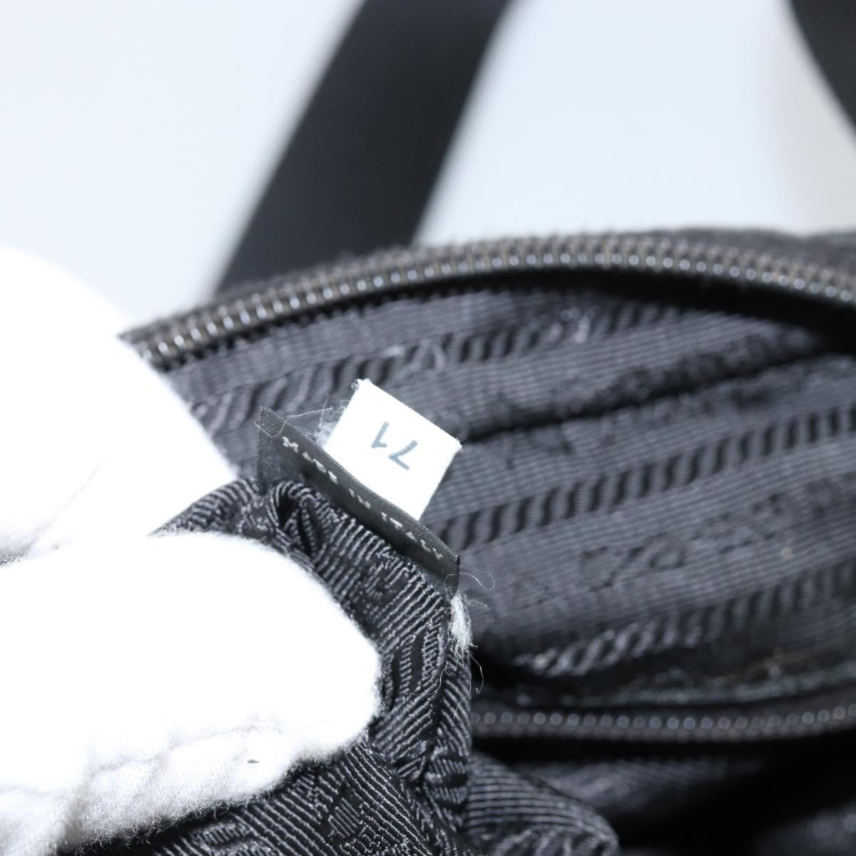 PRADA Shoulder Bag Nylon Black Silver Auth ep11496