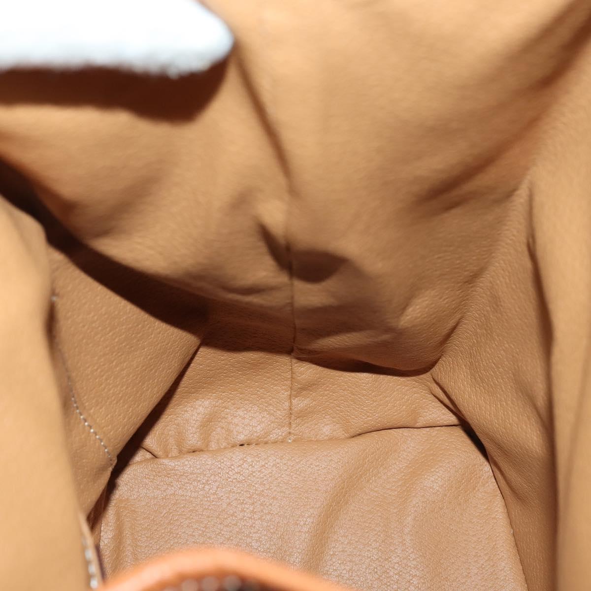 CELINE Macadam Canvas Backpack PVC Leather Brown Gold Auth ep11505