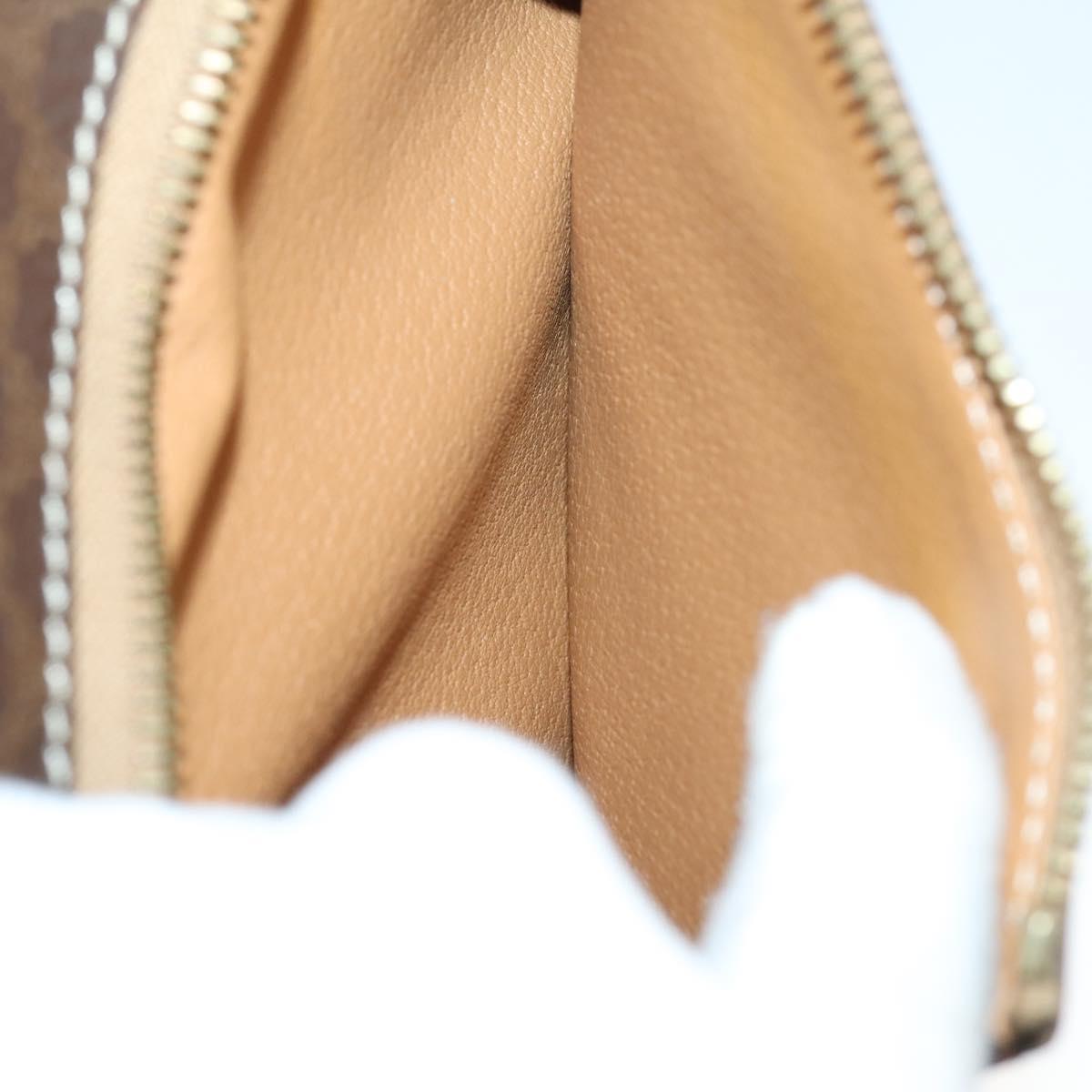 CELINE Macadam Canvas Backpack PVC Leather Brown Gold Auth ep11505