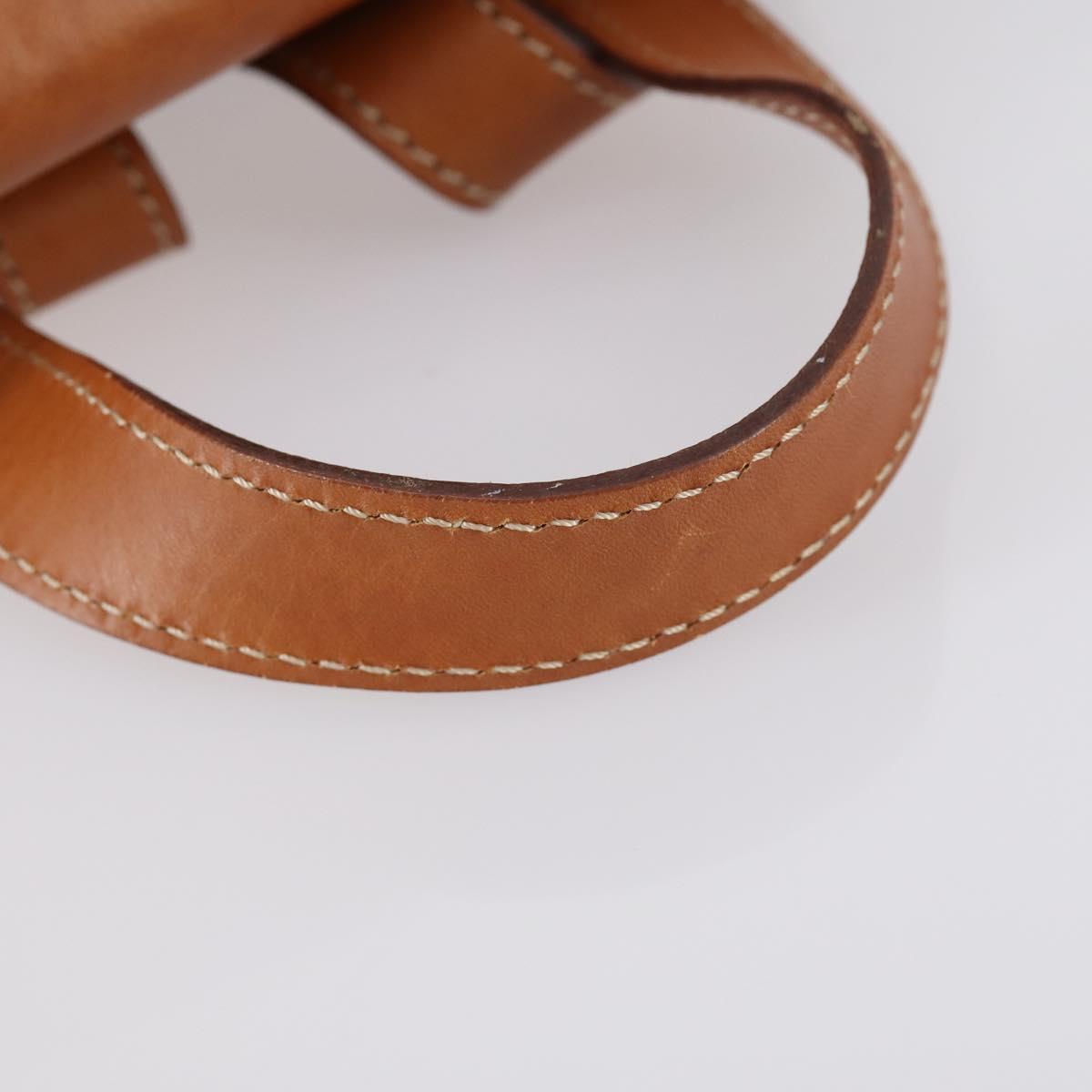 CELINE Macadam Canvas Backpack PVC Leather Brown Gold Auth ep11505