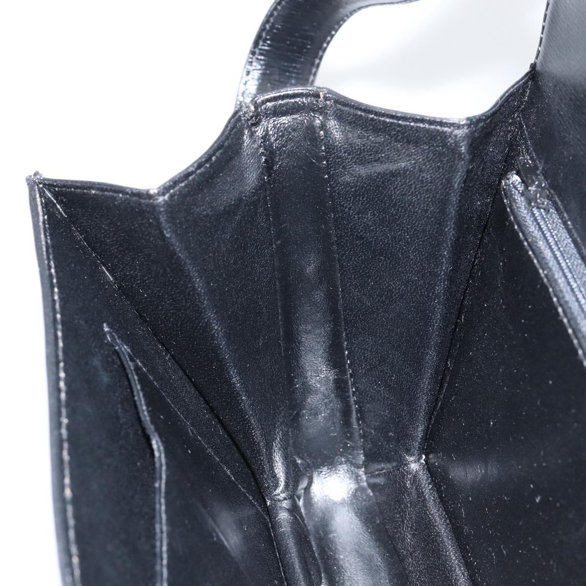 GUCCI Shoulder Bag Leather Black Gold Auth ep11506