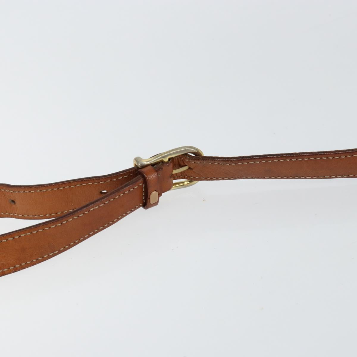 CELINE Macadam Canvas Shoulder Bag PVC Leather Brown Gold Auth ep11508
