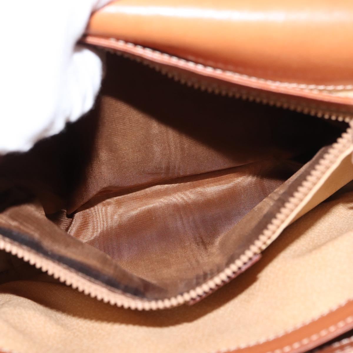 CELINE Macadam Canvas Shoulder Bag PVC Beige Gold Auth ep11511