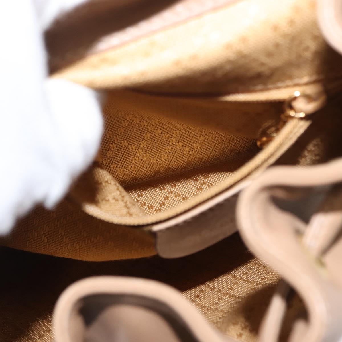 GUCCI Bamboo Backpack Leather Beige Gold 003 3444 0030 Auth ep11512