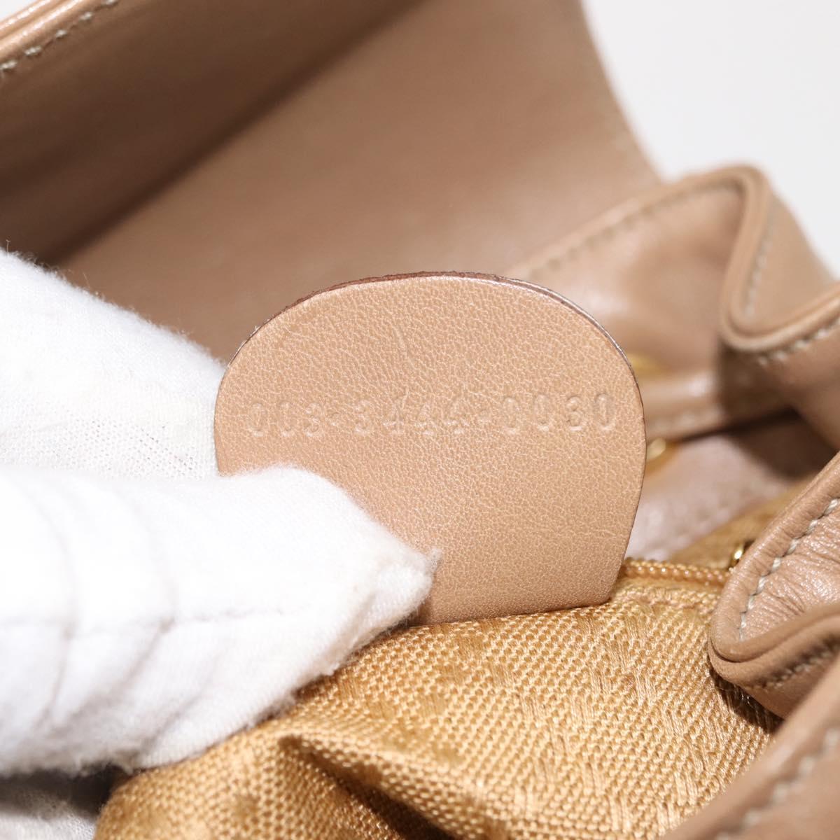 GUCCI Bamboo Backpack Leather Beige Gold 003 3444 0030 Auth ep11512