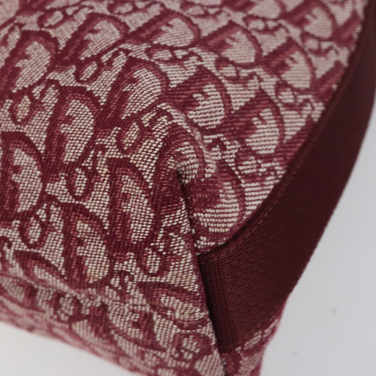 Christian Dior Trotter Canvas Shoulder Bag Red Silver Auth ep11517