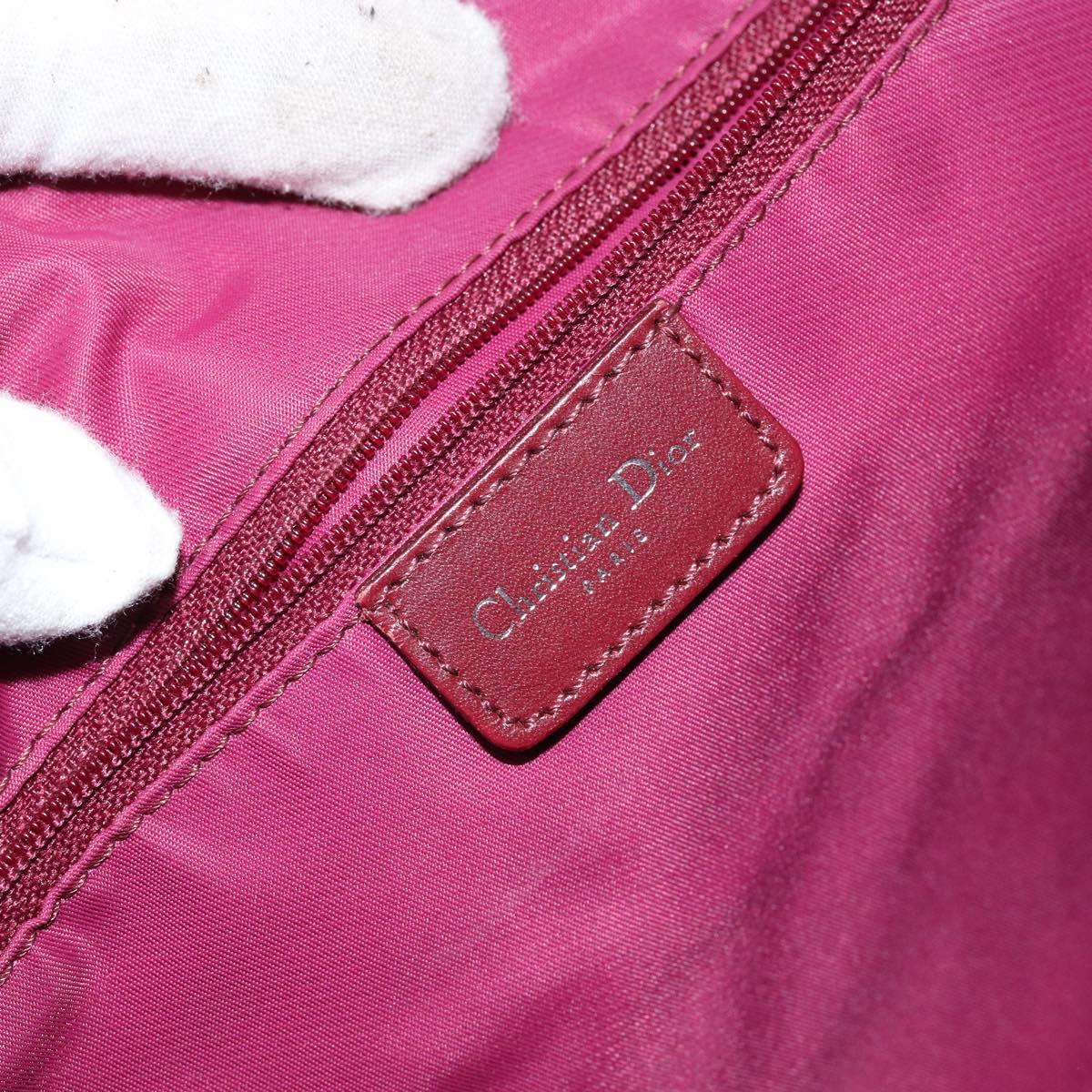 Christian Dior Trotter Canvas Shoulder Bag Red Silver Auth ep11517