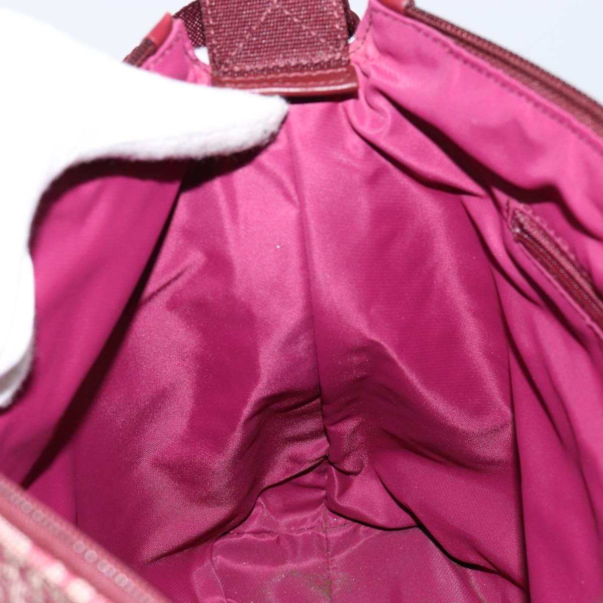 Christian Dior Trotter Canvas Shoulder Bag Red Silver Auth ep11517