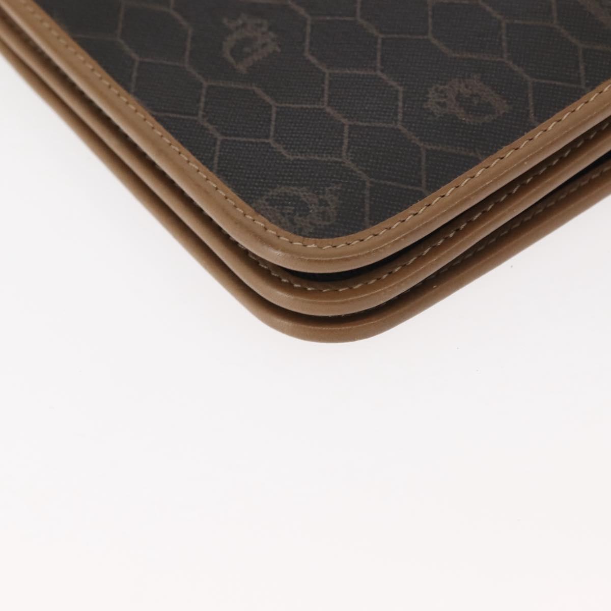 Christian Dior Honeycomb Canvas Chain Shoulder Bag PVC Black Gold Auth ep11520