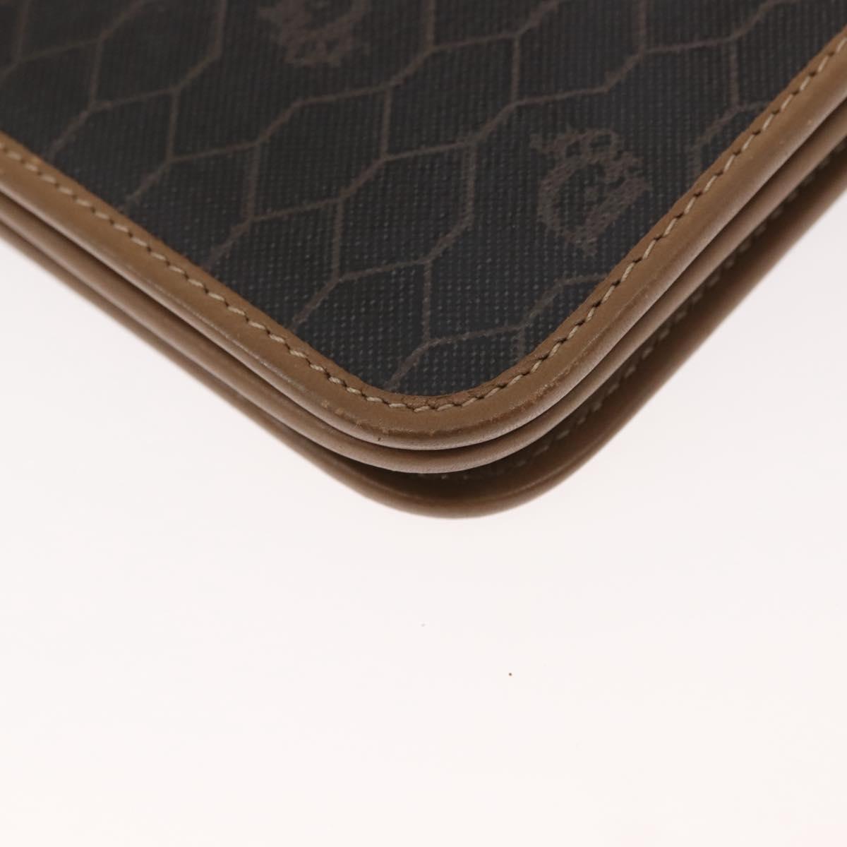 Christian Dior Honeycomb Canvas Chain Shoulder Bag PVC Black Gold Auth ep11520