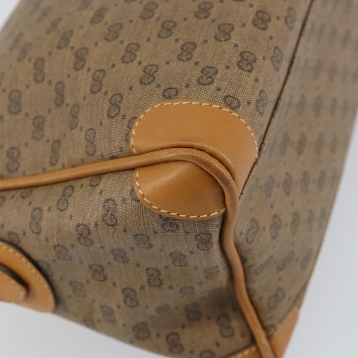 GUCCI Micro GG Supreme Shoulder Bag PVC Beige Gold Auth ep11521