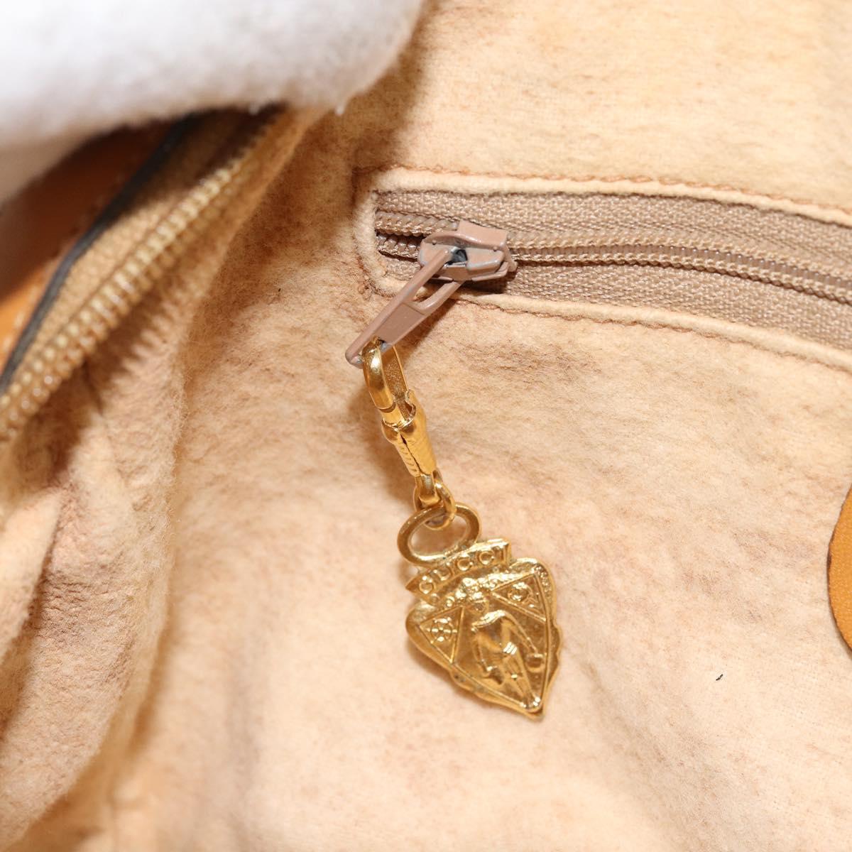 GUCCI Micro GG Supreme Shoulder Bag PVC Beige Gold Auth ep11521