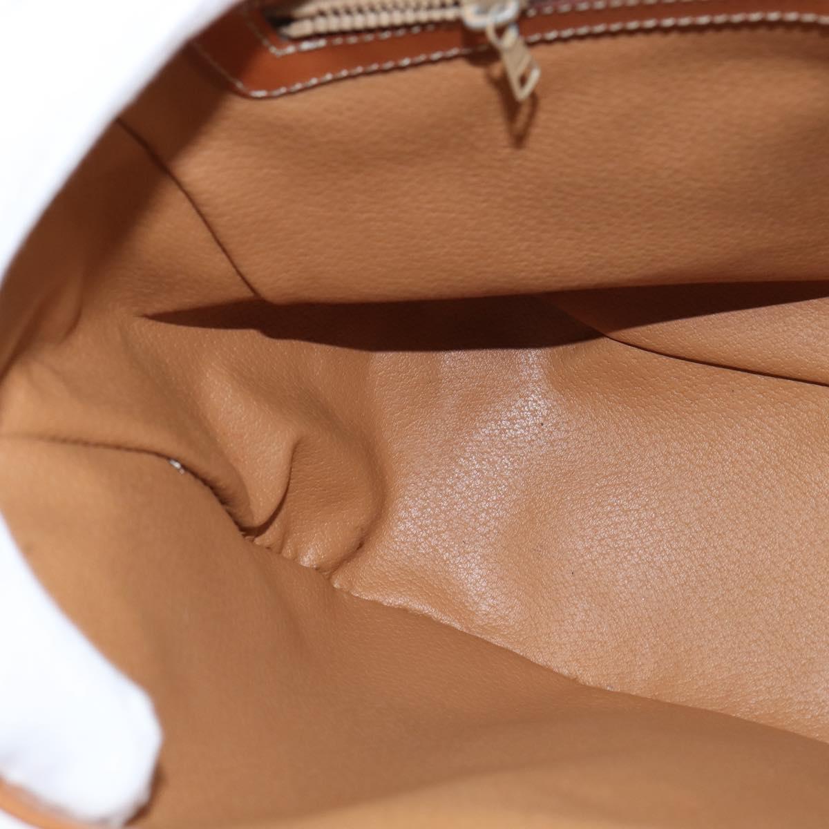 CELINE Macadam Canvas Shoulder Bag PVC Leather Brown Gold Auth ep11523