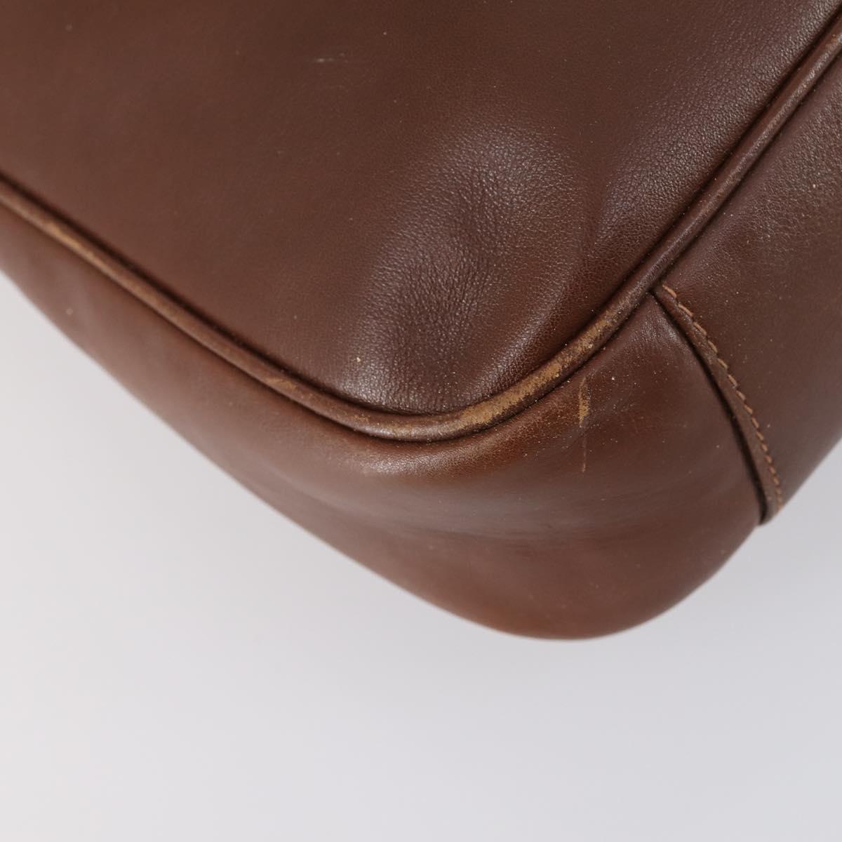 GUCCI Bamboo Hand Bag Leather 2way Brown Gold 001 1014 1638 Auth ep11526