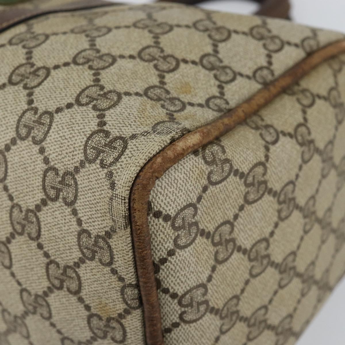 GUCCI GG Supreme Web Sherry Line Bag PVC Beige Gold 012 3842 58 Auth ep11528