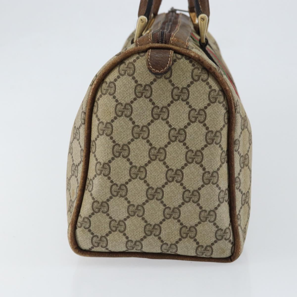 GUCCI GG Supreme Web Sherry Line Bag PVC Beige Gold 012 3842 58 Auth ep11528