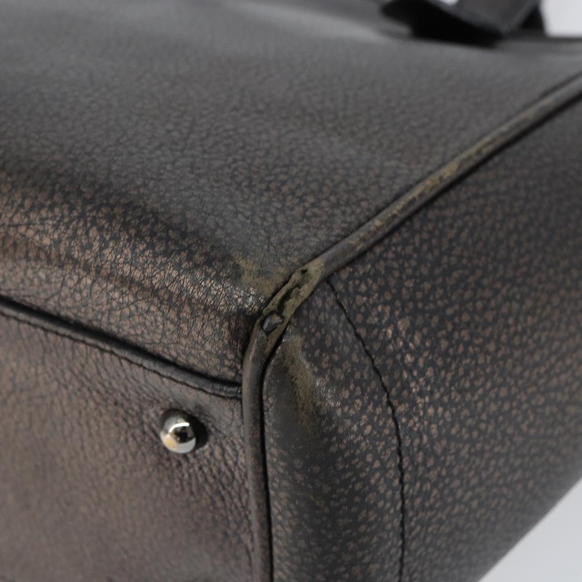 LOEWE Hand Bag Leather Black Auth ep11530