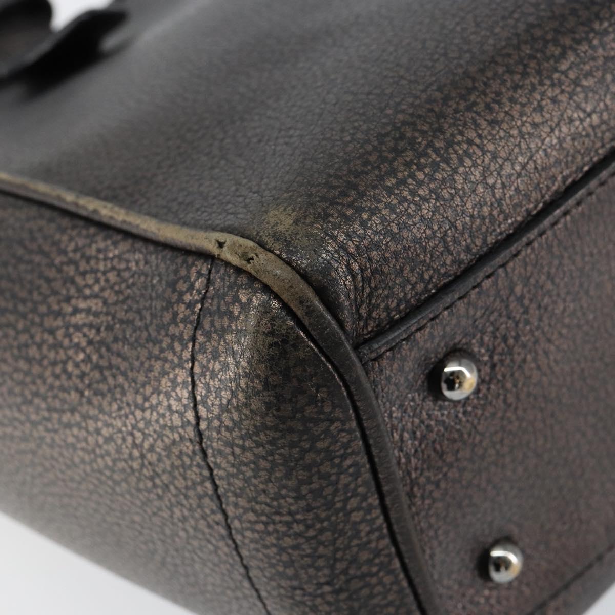 LOEWE Hand Bag Leather Black Auth ep11530