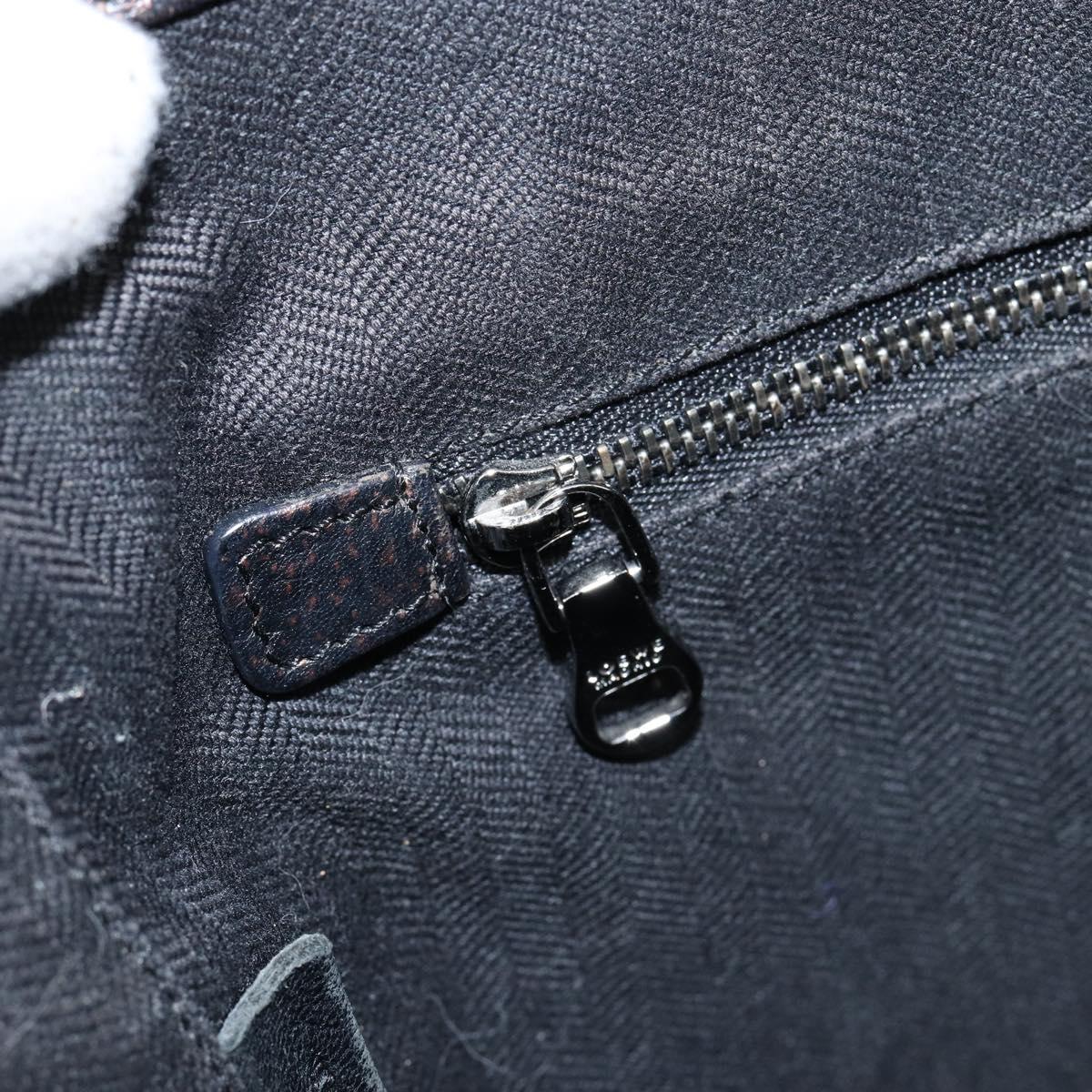 LOEWE Hand Bag Leather Black Auth ep11530