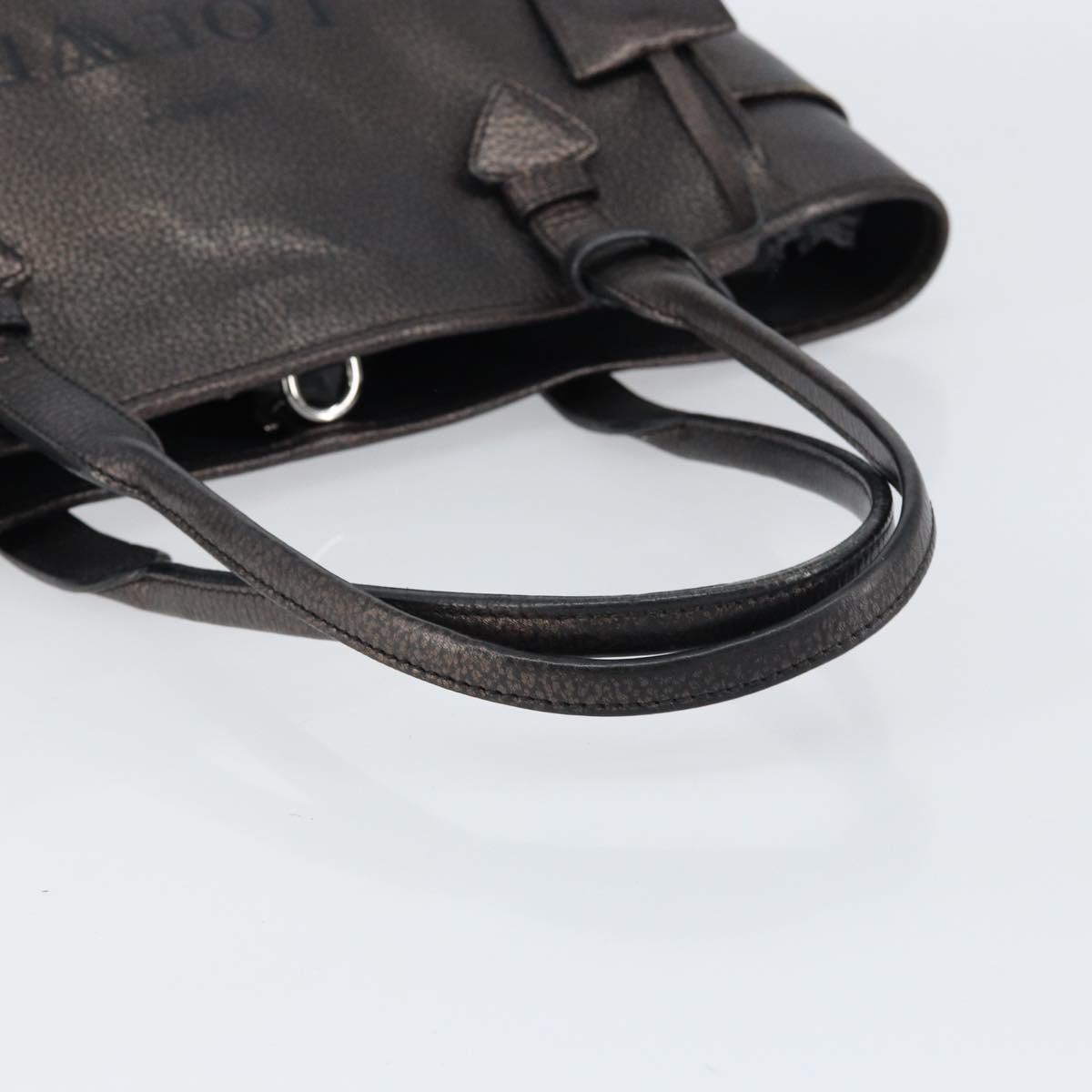 LOEWE Hand Bag Leather Black Auth ep11530