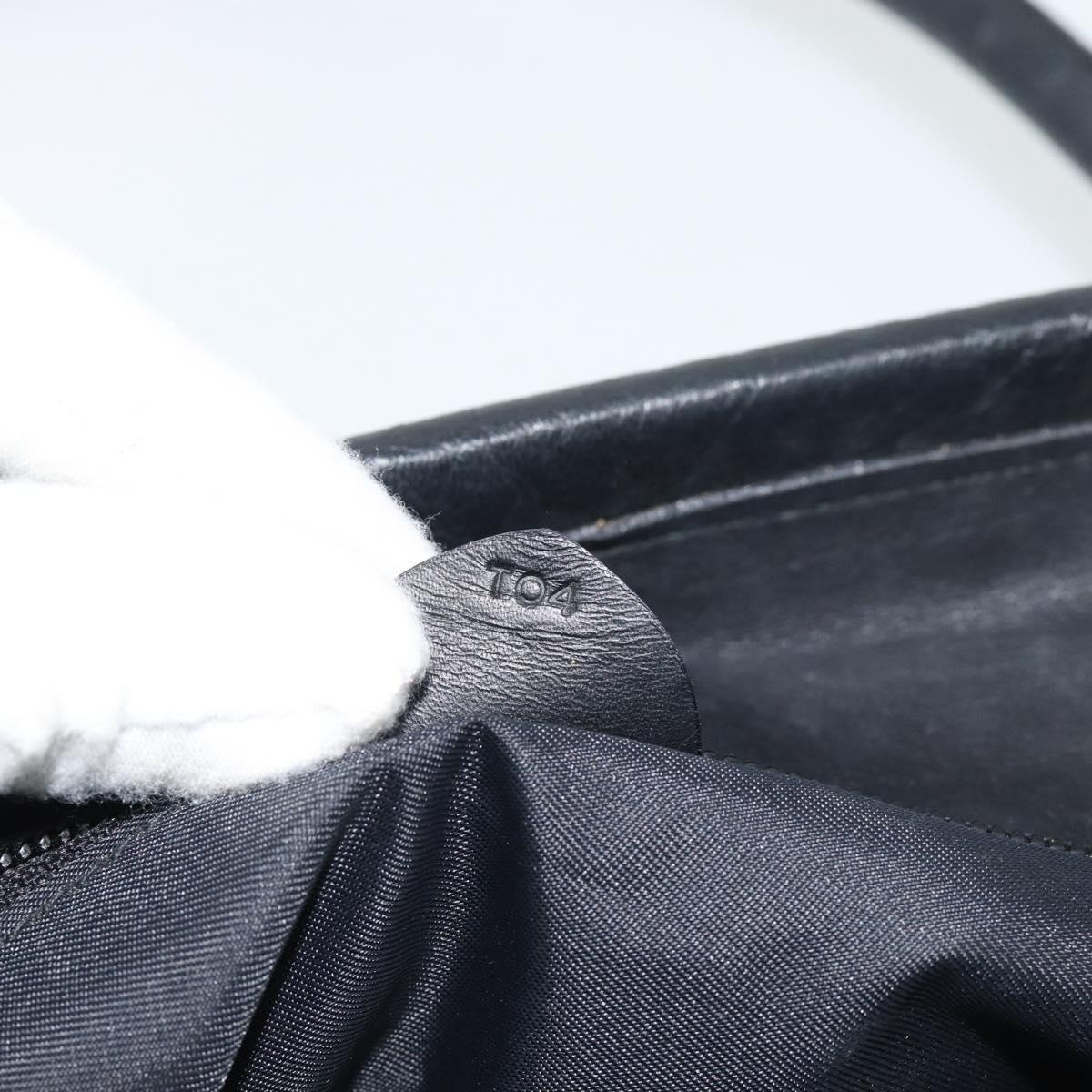 CELINE Tote Bag Nylon Leather Black Gold Auth ep11537