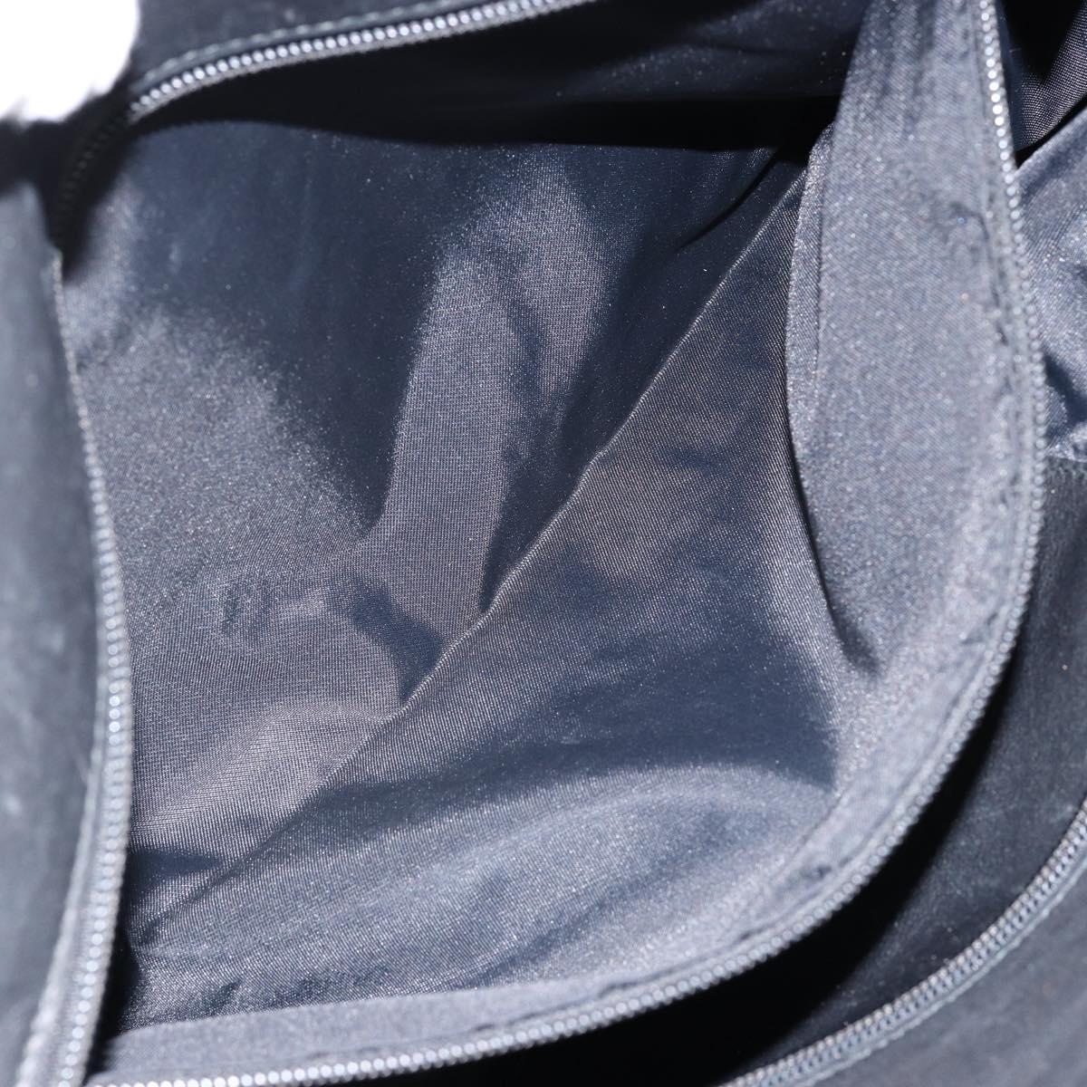 CELINE Tote Bag Nylon Leather Black Gold Auth ep11537