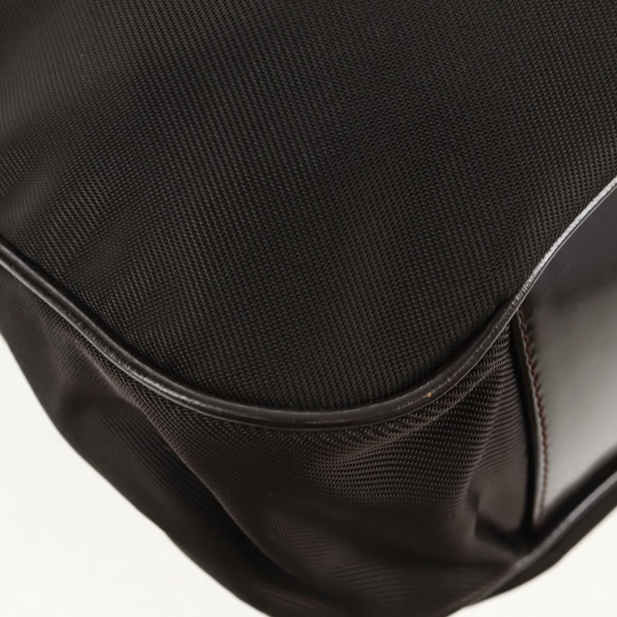 GUCCI Bamboo Hand Bag Nylon 2way Brown Silver 001 1577 Auth ep11538