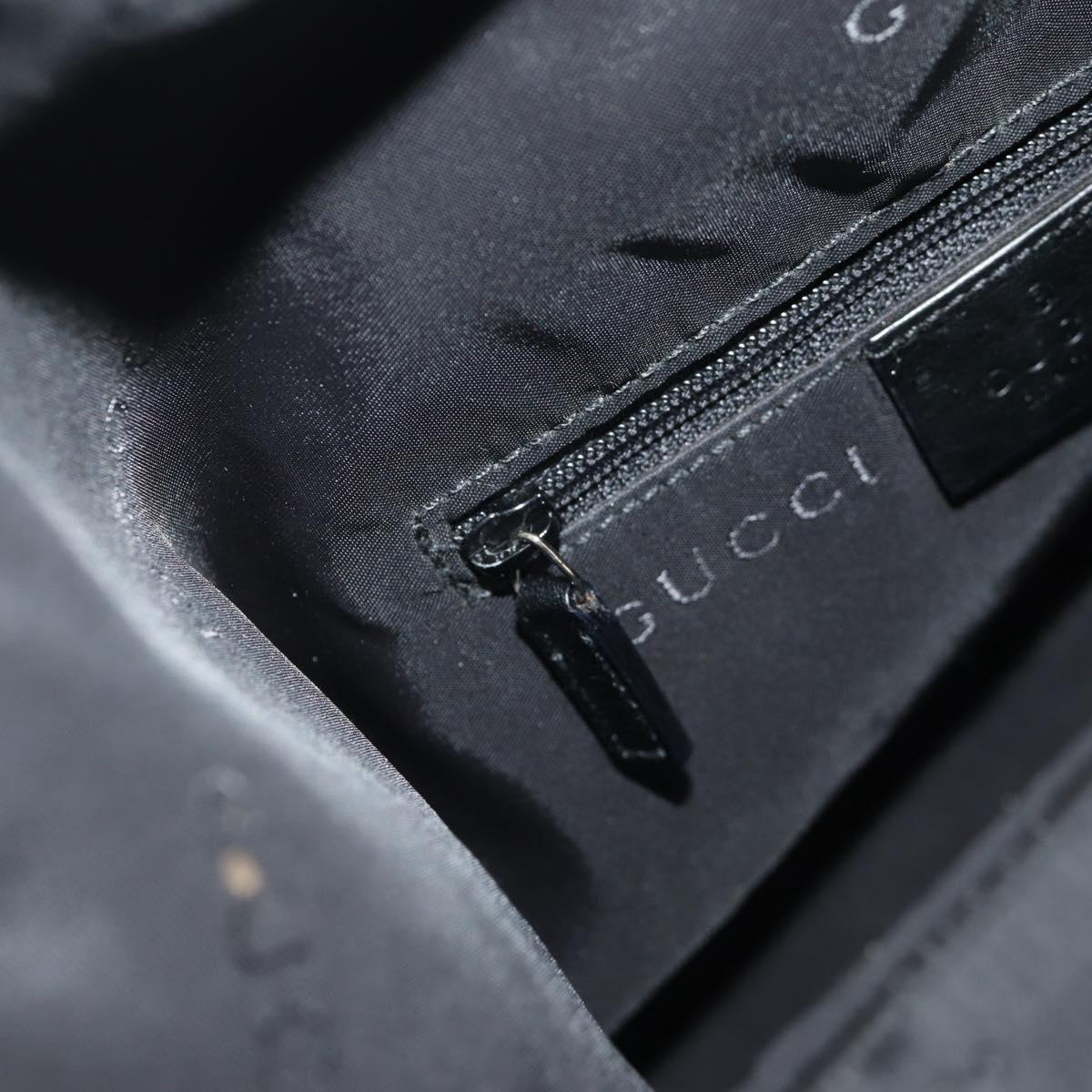 GUCCI Shoulder Bag Nylon Leather Black Silver 001 1955 Auth ep11539