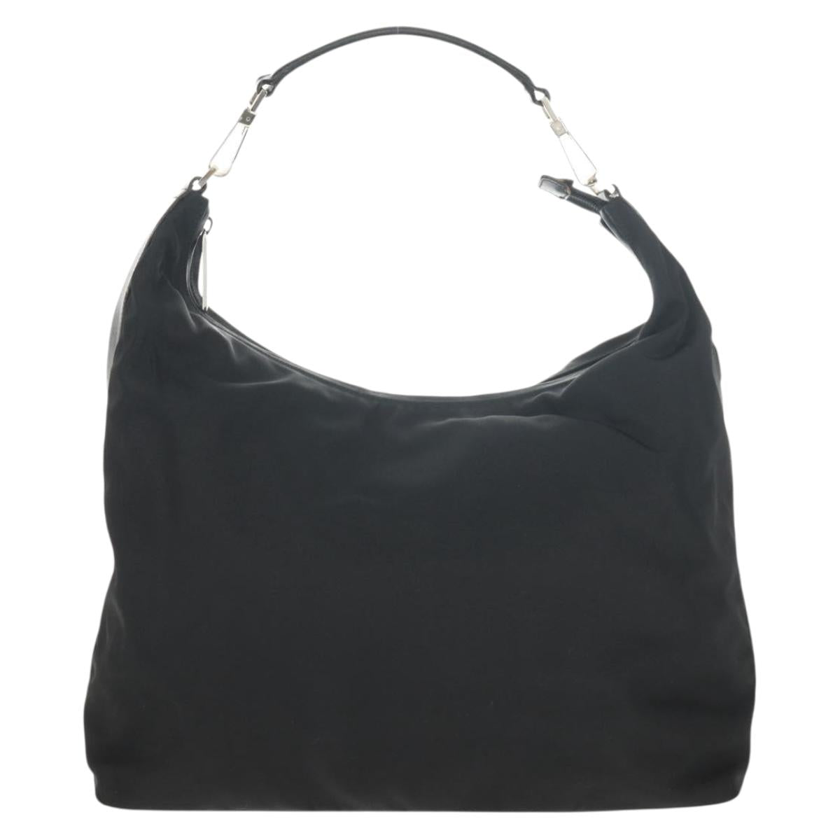 GUCCI Shoulder Bag Nylon Leather Black Silver 001 1955 Auth ep11539
