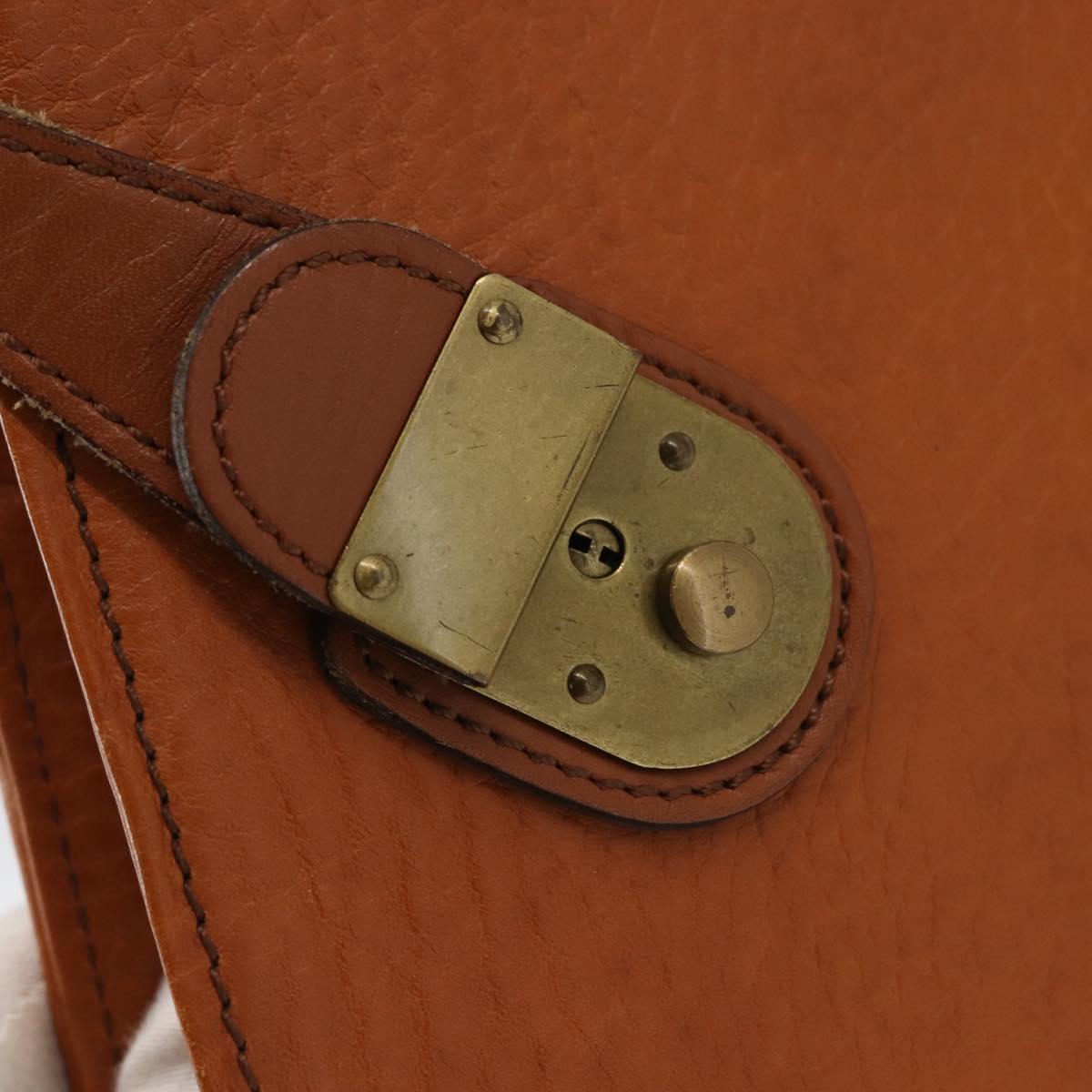 Burberrys Business Bag Leather Brown Gold Auth ep11548