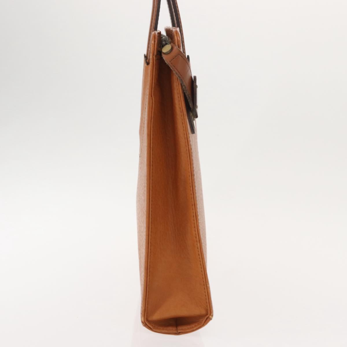 Burberrys Business Bag Leather Brown Gold Auth ep11548