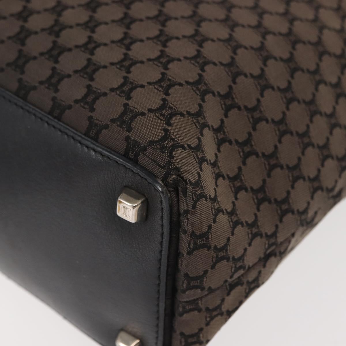 CELINE Macadam Canvas Tote Bag Canvas Black Silver Auth ep11551