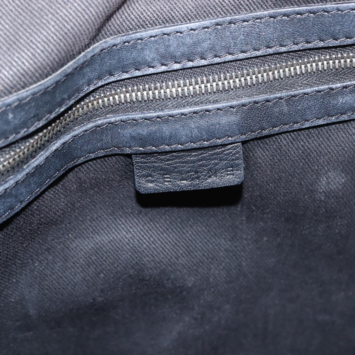 CELINE Macadam Canvas Tote Bag Canvas Black Silver Auth ep11551