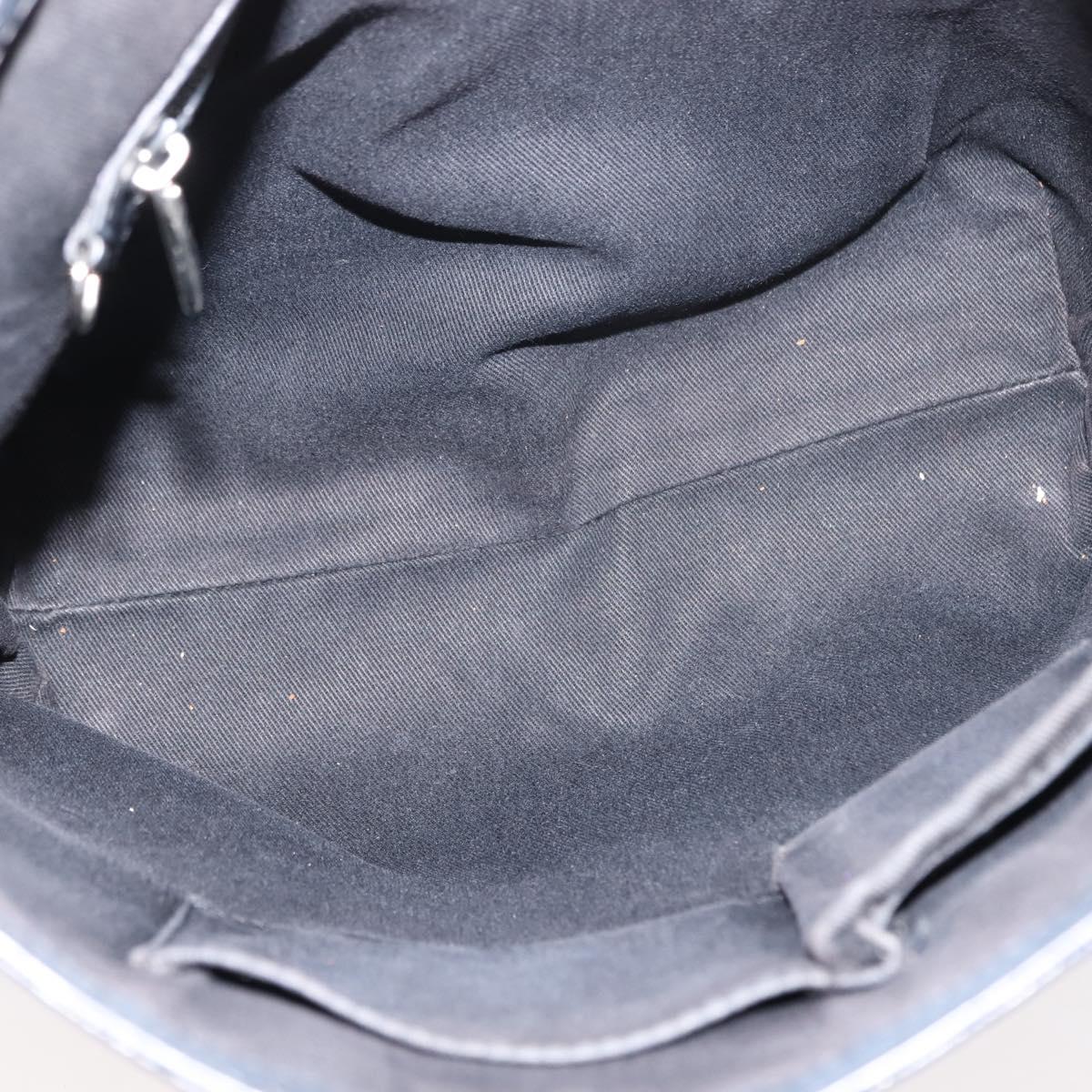 CELINE Macadam Canvas Tote Bag Canvas Black Silver Auth ep11551