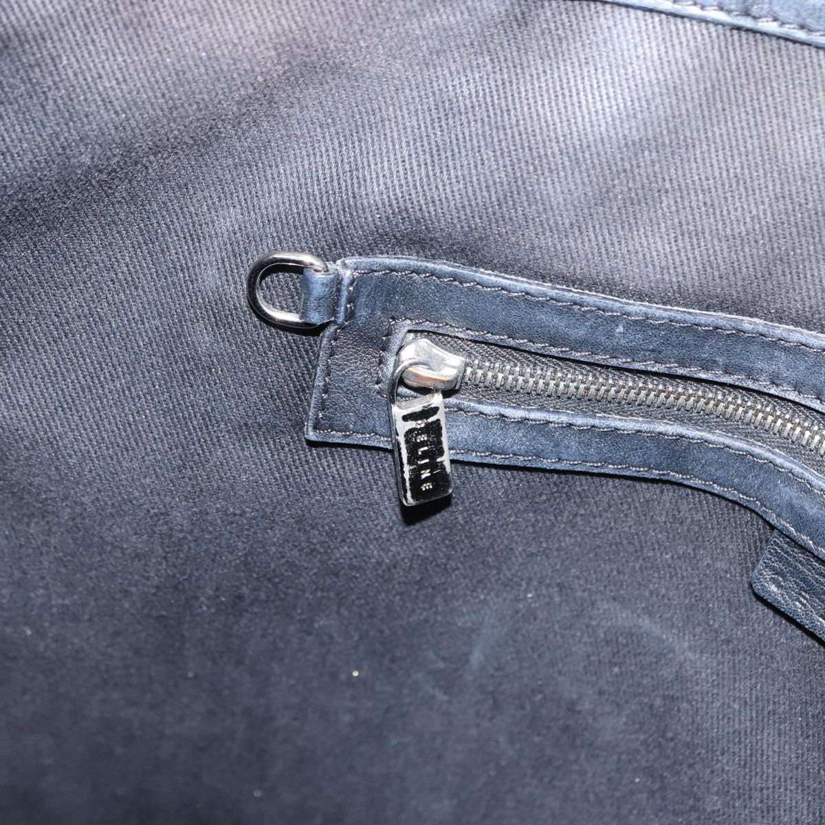 CELINE Macadam Canvas Tote Bag Canvas Black Silver Auth ep11551