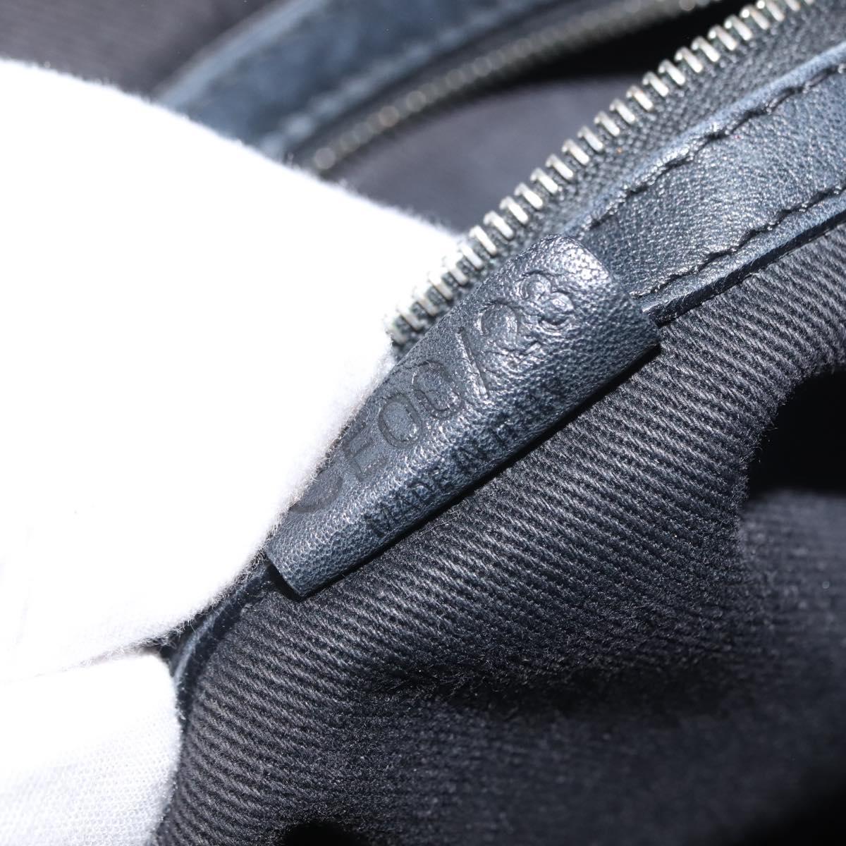 CELINE Macadam Canvas Tote Bag Canvas Black Silver Auth ep11551