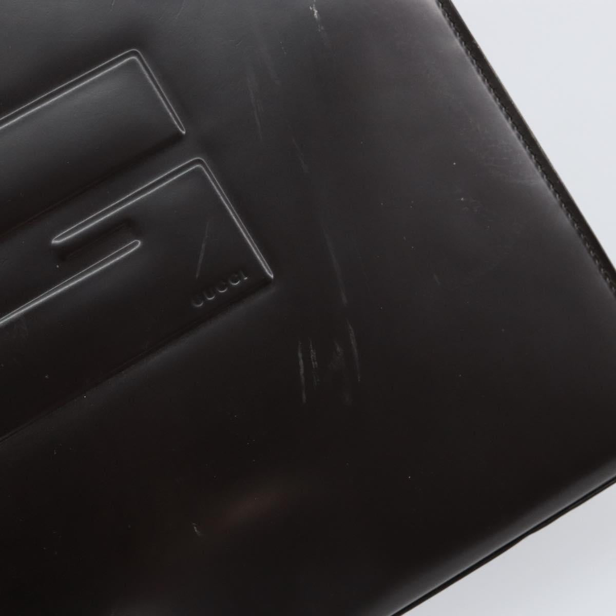 GUCCI Shoulder Bag Enamel Black Silver 001 1013 3037 Auth ep11560