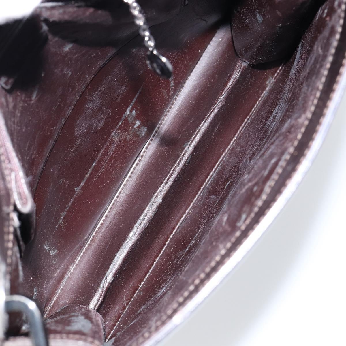 GUCCI Shoulder Bag Enamel Black Silver 001 1013 3037 Auth ep11560