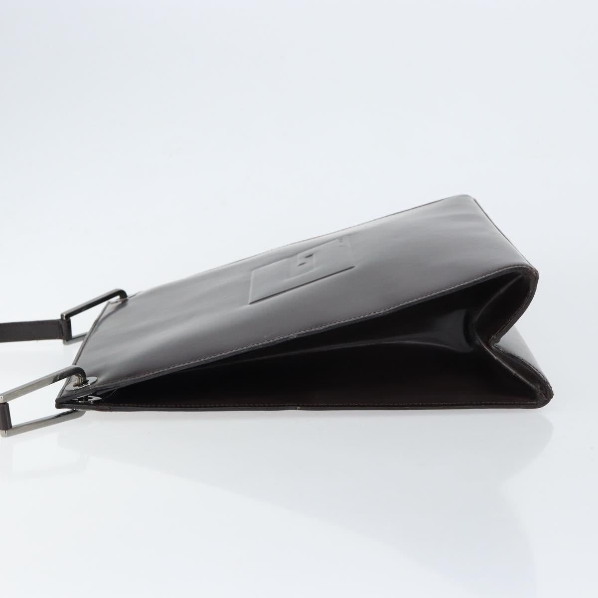 GUCCI Shoulder Bag Enamel Black Silver 001 1013 3037 Auth ep11560