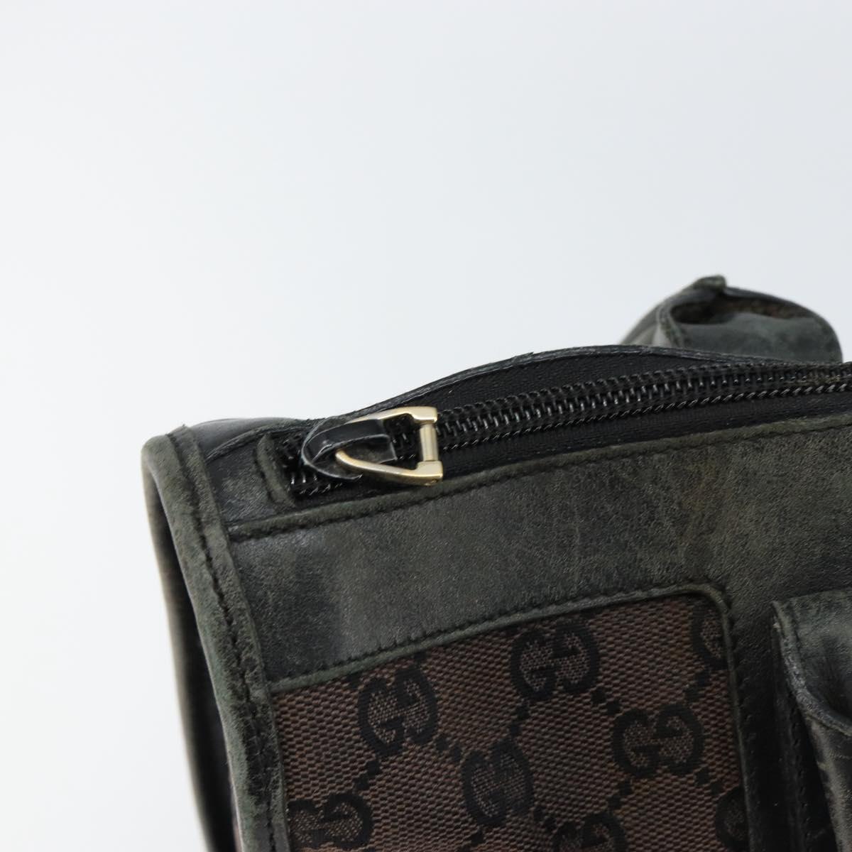 GUCCI GG Canvas Tote Bag Black Gold 000 0854 Auth ep11565