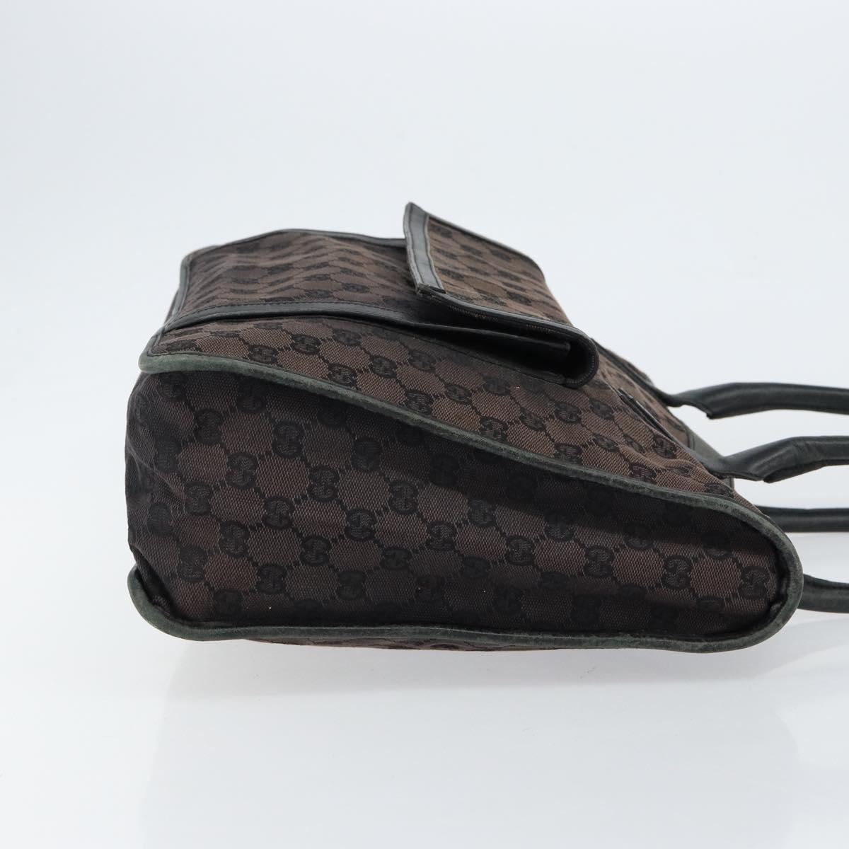 GUCCI GG Canvas Tote Bag Black Gold 000 0854 Auth ep11565