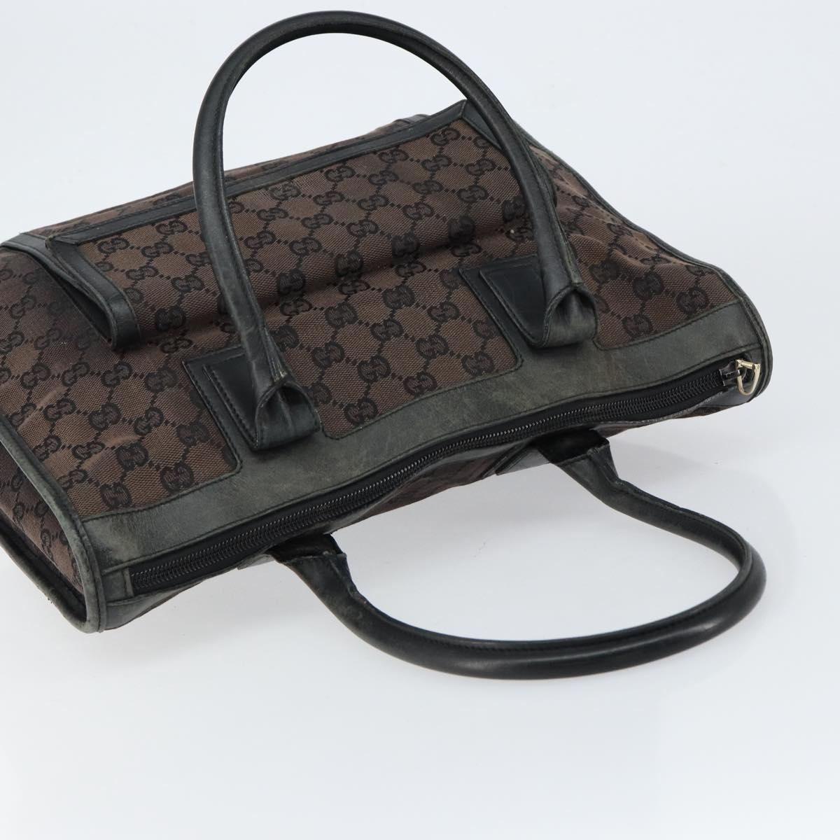 GUCCI GG Canvas Tote Bag Black Gold 000 0854 Auth ep11565